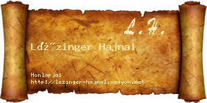 Lézinger Hajnal névjegykártya